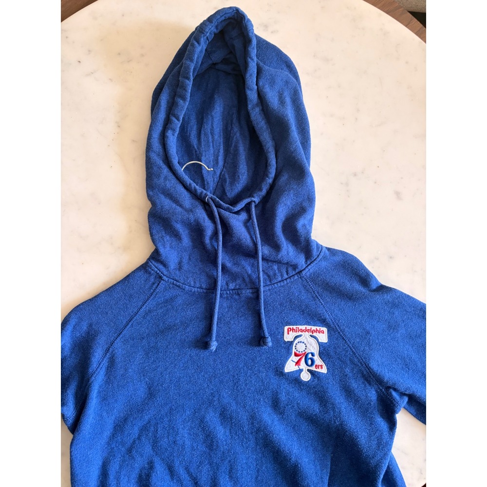 Philadelphia 76ers Hoodie Mitchell & Ness Funnel Neck HCW Sweatshirt Womens M - Picture 8 of 10